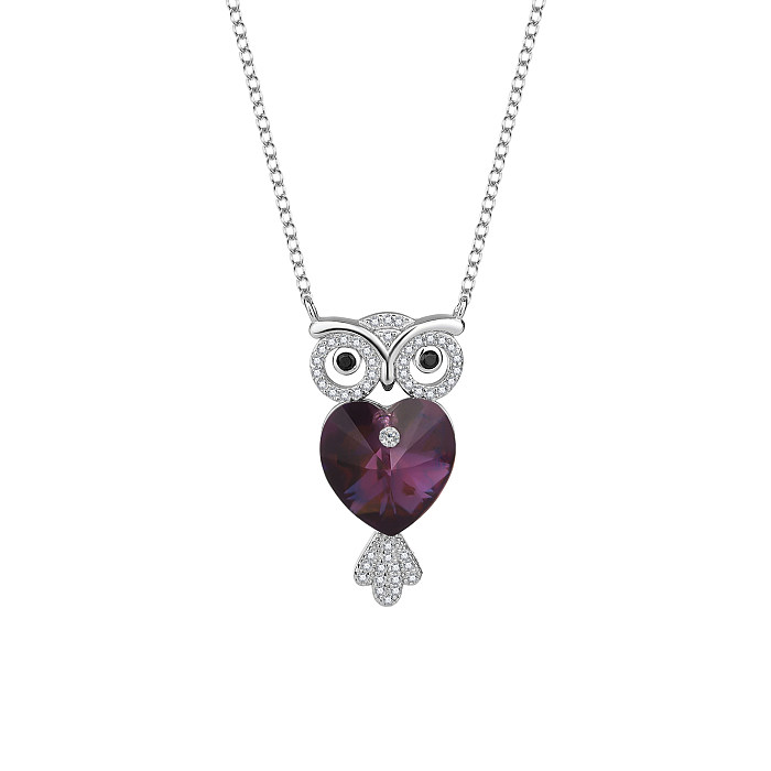 Austrian Crystals Owl Cubic Zirconia Necklace