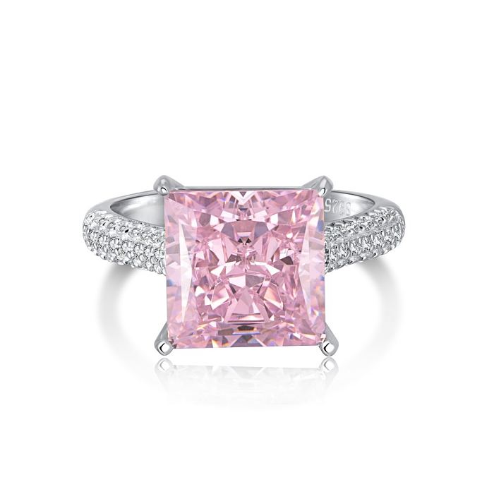 Princess Inspired Pink Zirconia Solitaire Ring