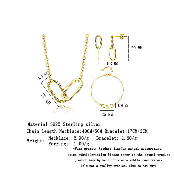 مجموعات مجوهرات أبازيم ملتوية من الفضة الإسترليني