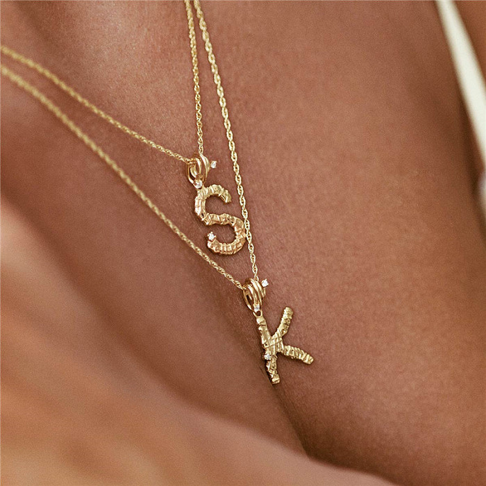 Sterling Silver Letters Pendant Necklaces