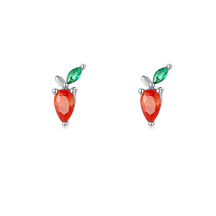 Kids  Silver Zirconia Carrot Stud Earring