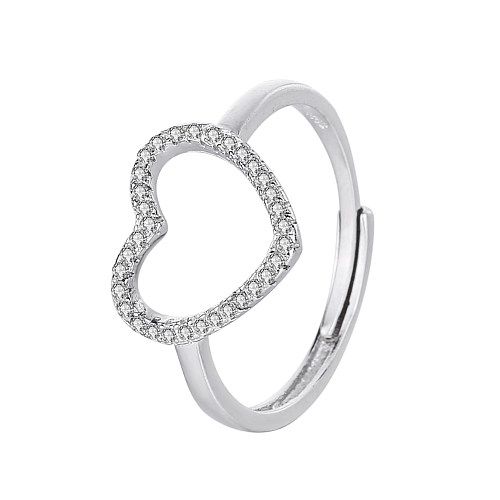 Silver Cubic Zirconia Heart Ring
