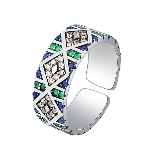 Luxuriöse offene Ringe mit geometrischem Zirkonia