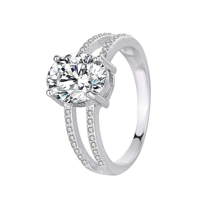 Silver Cubic Zirconia Solitaire Ring