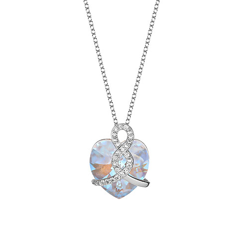 Austrian Crystals Love Heart Cubic Zirconia Infinity Necklace