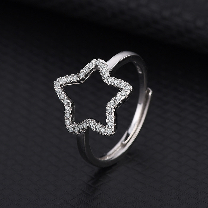 Silver Cubic Zirconia Star Band Ring