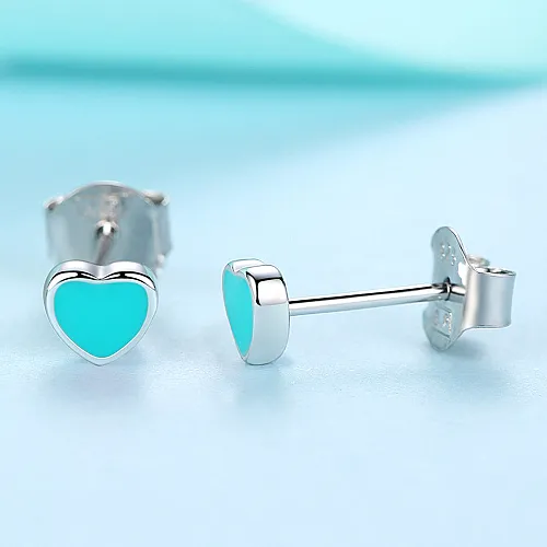 Kids Silver Hearts Stud Earrings