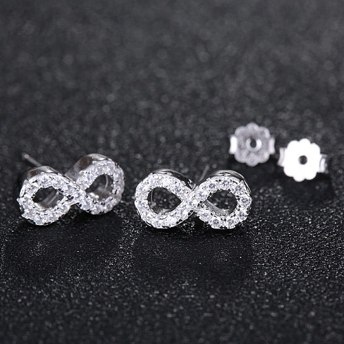 Sterling Silber CZ Infinity Ohrstecker