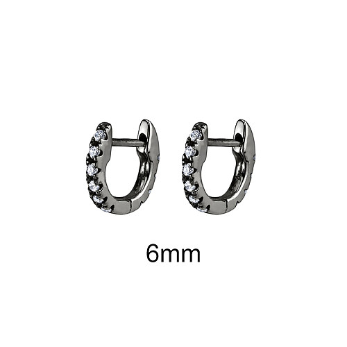 Sterling Silver //mm Black Zirconia Hoop Earring