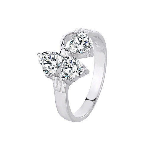 Silver Cubic Zirconia Heart Ring