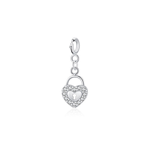 Pendentif cœur en argent sterling avec zircone cubique pour enfants