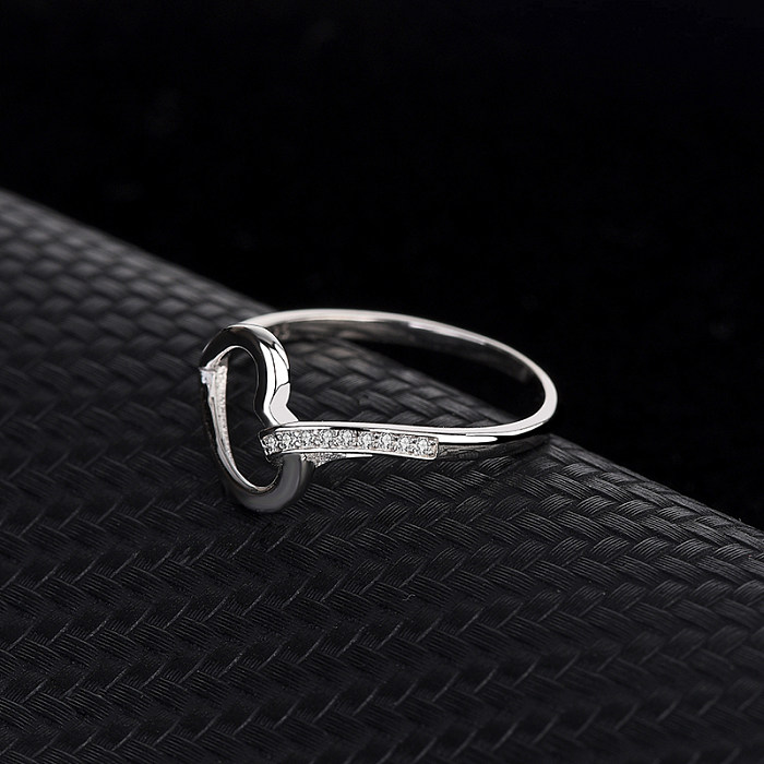 Silver Cubic Zirconia Heart Ring