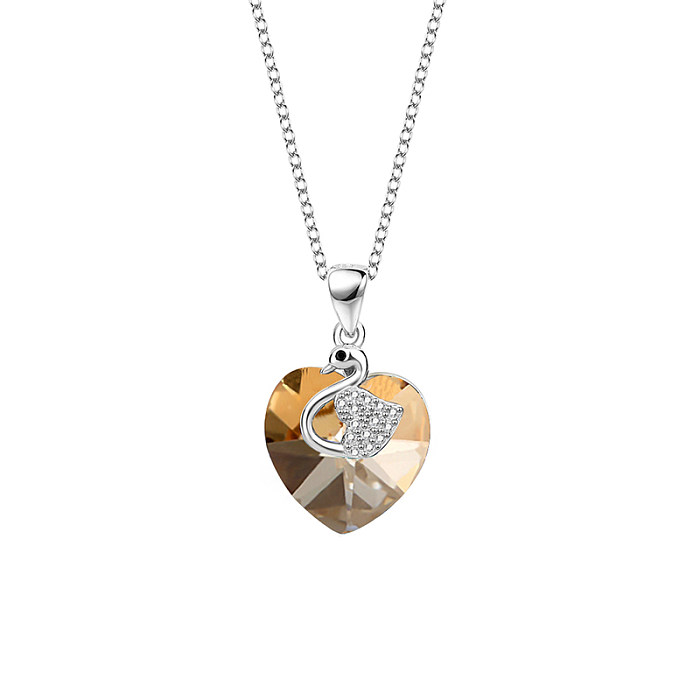 Collier pendentif coeur en cristal autrichien