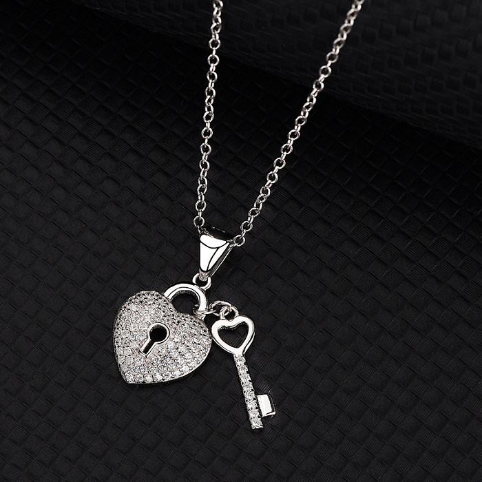 Silver Cubic Zirconia Open Your Heart Necklace