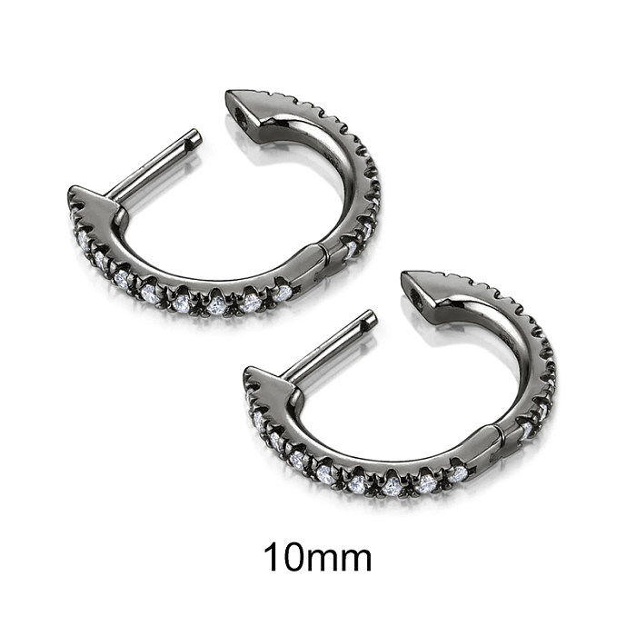 Sterling Silver //mm Black Zirconia Hoop Earring