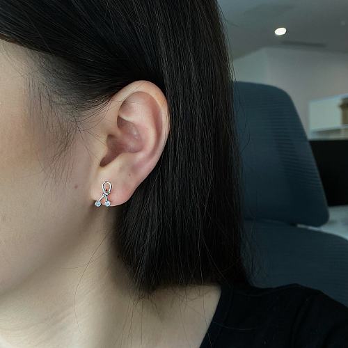Shiny Knot Zirconia  Stud Earring