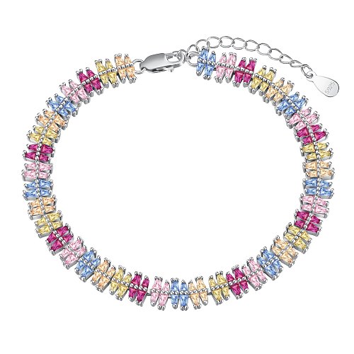 Luxury Rainbow Marquise Zirconia Tennis Chain Bracelet