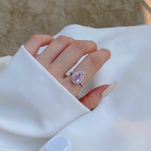 Luxury Simulated Pink Sapphire Zirconia Solitaire Ring
