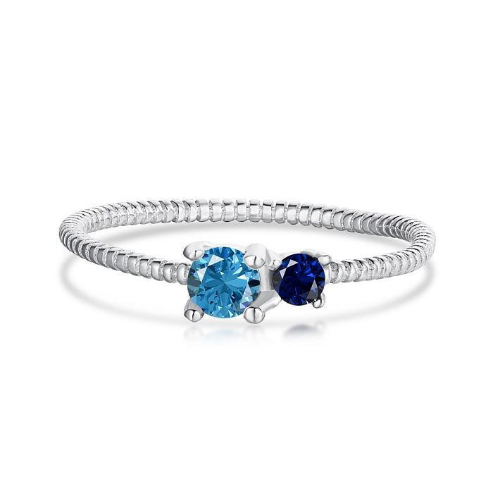 Blauer Vintage-Zirkonia-Bandring