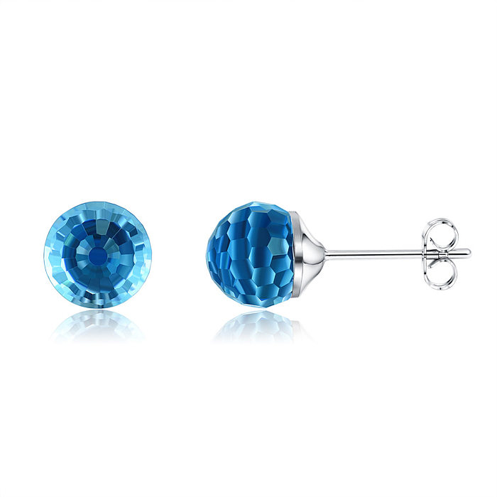 Sterling Silver Swarovski Beads Stud Earrings