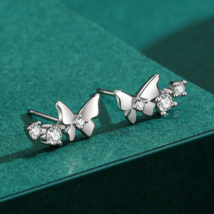 Zirconia Butterfly Stud Earring