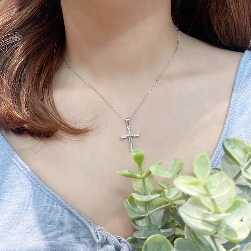 Cubic Zirconia Cross Pendant Necklace