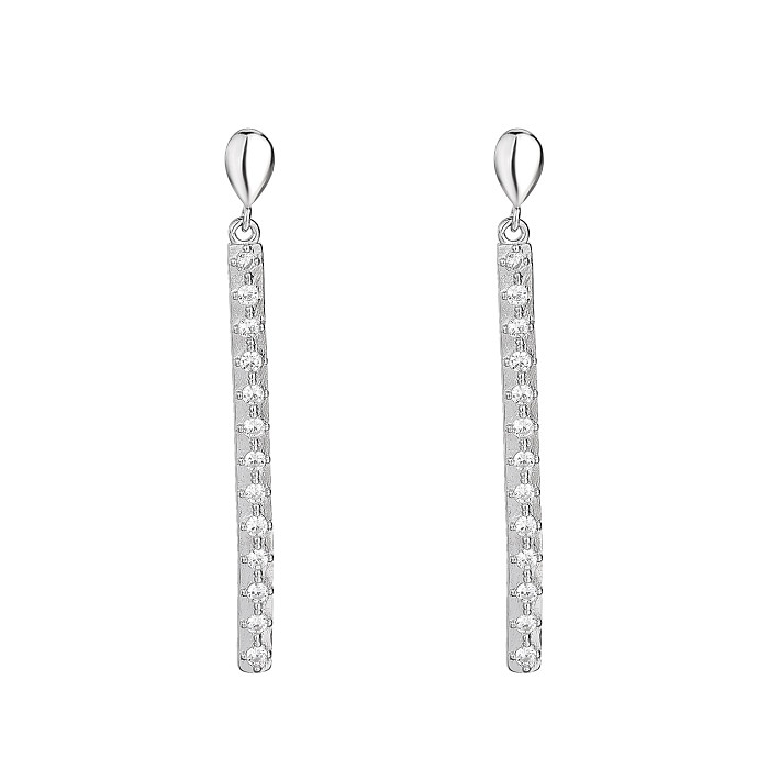 Cubic Zirconia Line Stud Earring