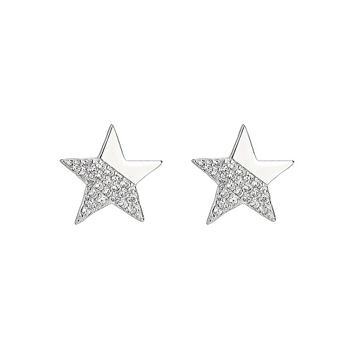 Cubic Zirconia Star Stud Earring