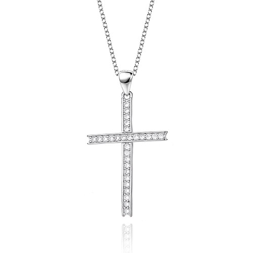 Cubic Zirconia Cross Pendant Necklace