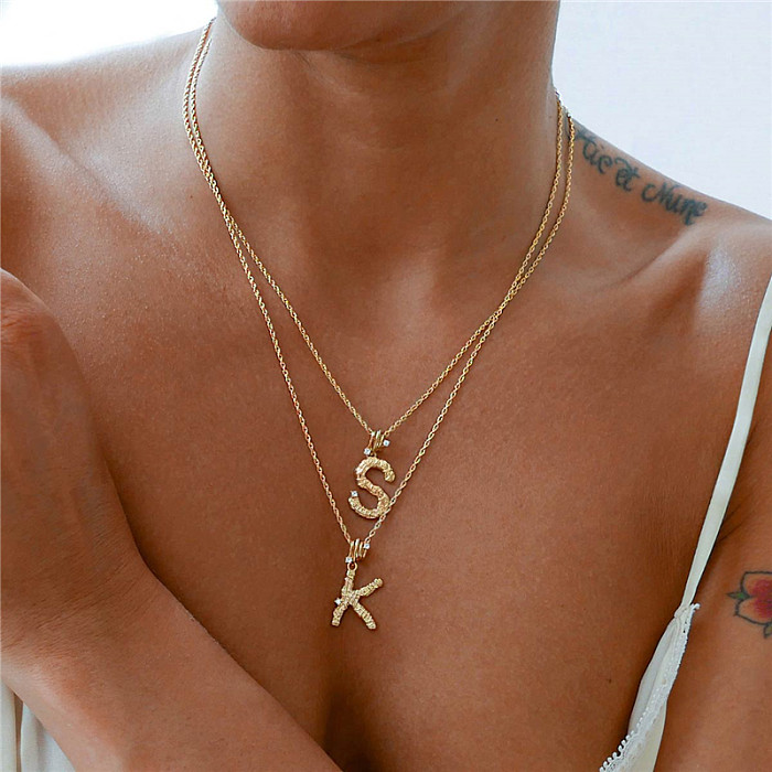 Sterling Silver Letters Pendant Necklaces