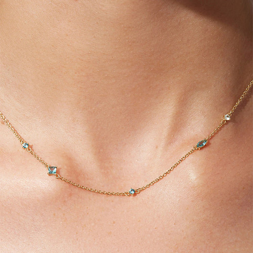 Sterling Silver Zirconia Chain Necklace