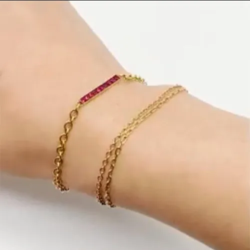 Line Zirconia Silver Sterling Bracelet