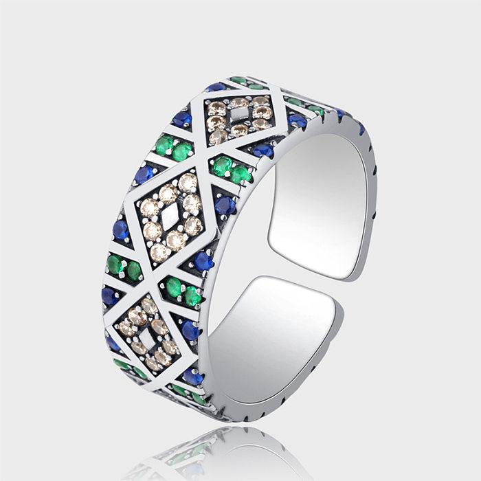 Luxuriöse offene Ringe mit geometrischem Zirkonia