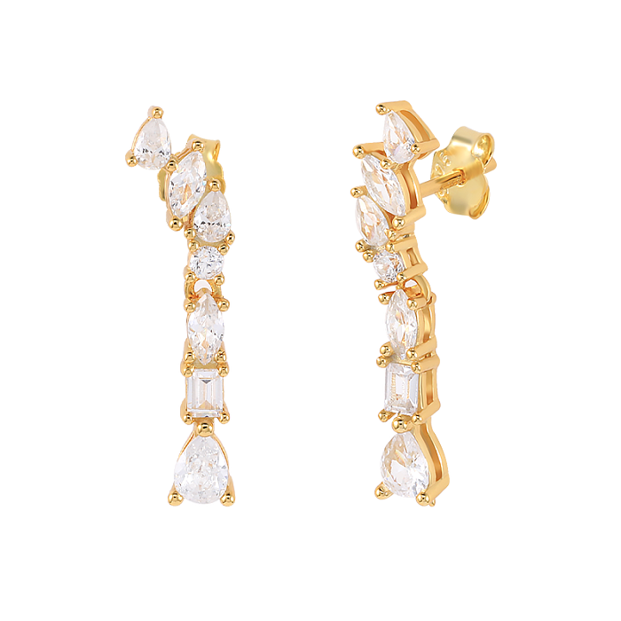 Silver Cubic Zirconia Tassel Earring