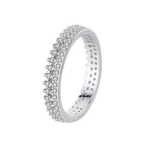 Silver Cubic Zirconia Band Ring