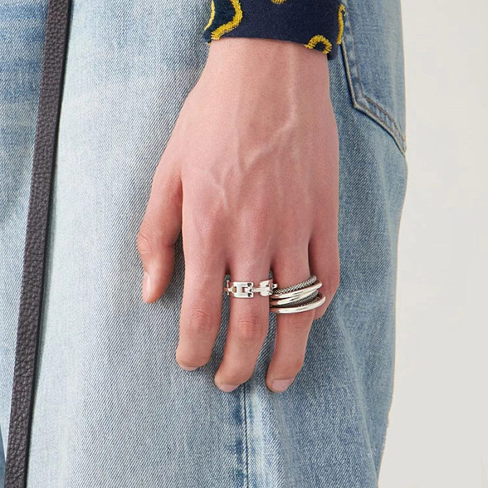 Chain Link Statement Band Rings