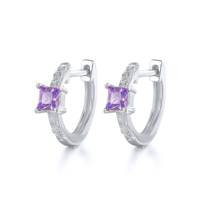 mm Silver Cubic Zirconia Hoop Earring