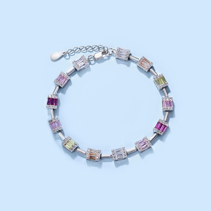Luxury Rainbow Zirconia Tennis Chain Bracelet