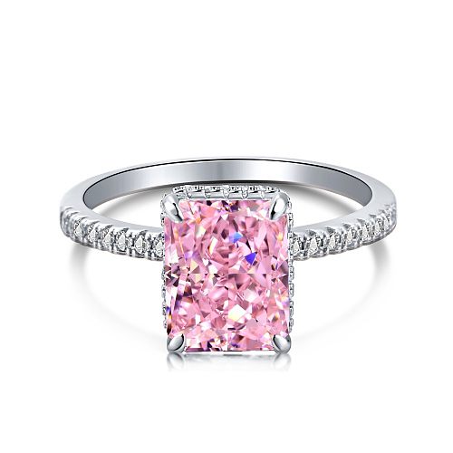 Sterling Silver A Pink Zirconia Solitaire Ring
