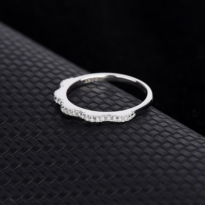 Silver Cubic Zirconia Curve Band Ring