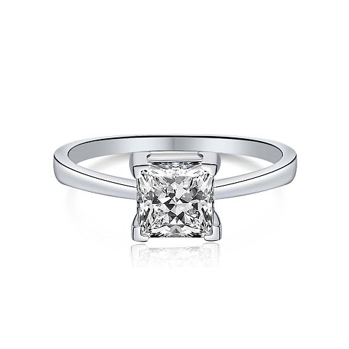 A Princess Cut Zirconia Engagement Solitaire Ring