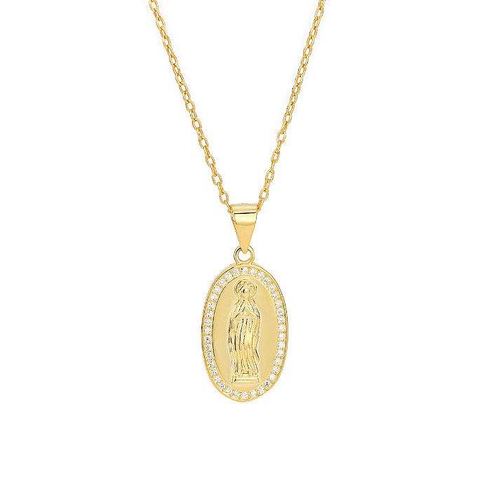 Halskette mit Anhänger „Mutter Gottes“ aus kubischem Zirkon