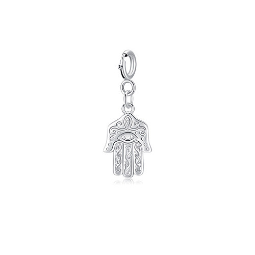 Sterling Silver Engraved Fatima Hand Pendant