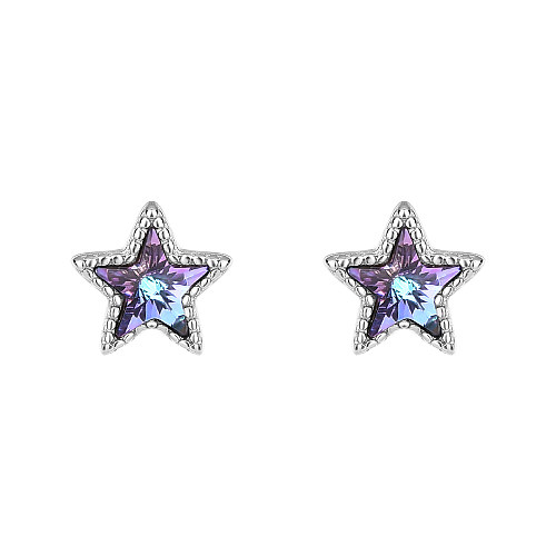Boucle d'oreille étoile avec cristaux autrichiens