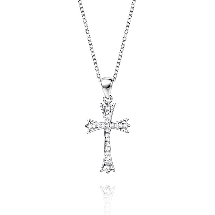 Cubic Zirconia Cross Pendant Necklace