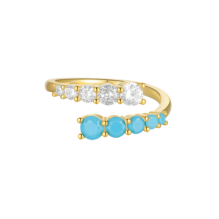 Silver Cubic Zirconia Turquoise Toe Ring