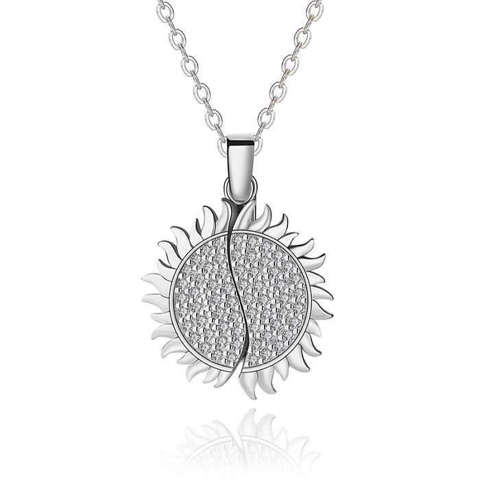 Sterling Silver Sunflower Locket Letters Necklaces