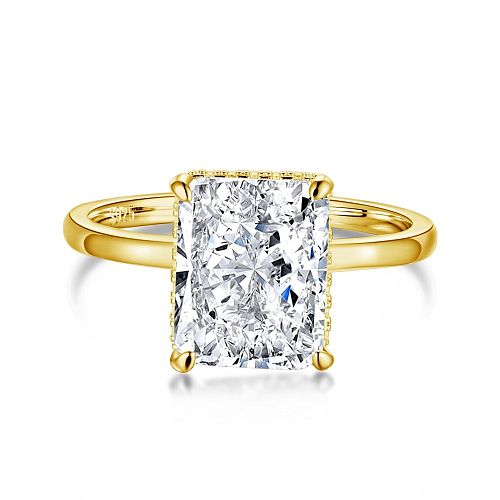 Stylish A Radiant Cut Zirconia Solitaire Ring