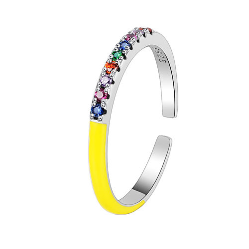 Enamel Rainbow Zirconia Toe Rings