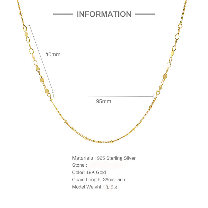 Sterling Silver Geometrical Chain Necklace